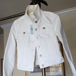 NWT LOFT Petite White Jean Jacket